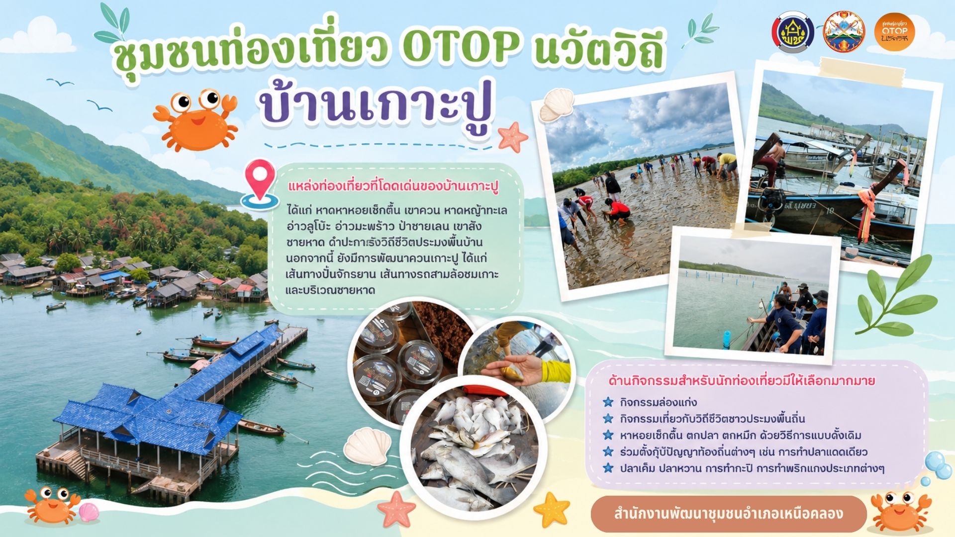 สัมผัสเสน่ห์วิถีชุมชนที่ "บ้านเกาะปู" ชุมชนท่องเที่ยว OTOP นวัตวิถี อำเภอเหนือคลอง
